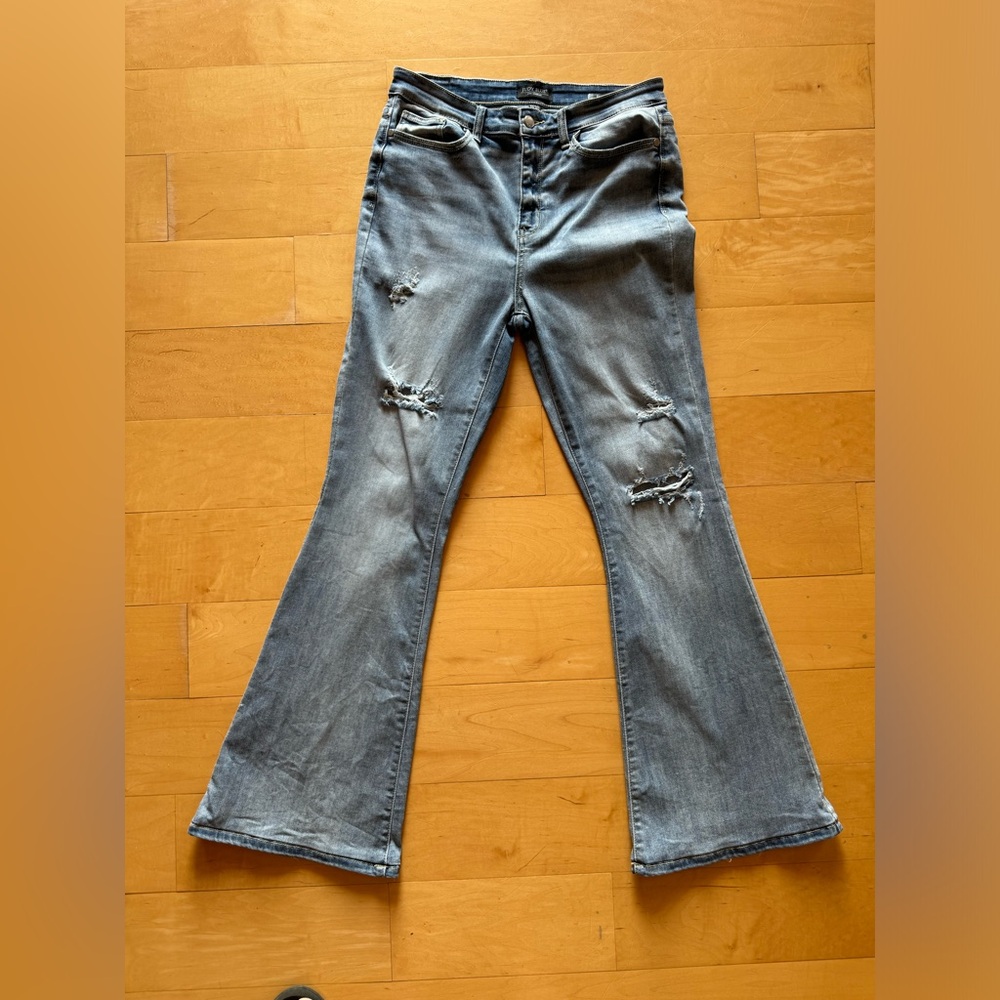 Judy Blue High Waist Destroyed Flare Denim JB82377LT